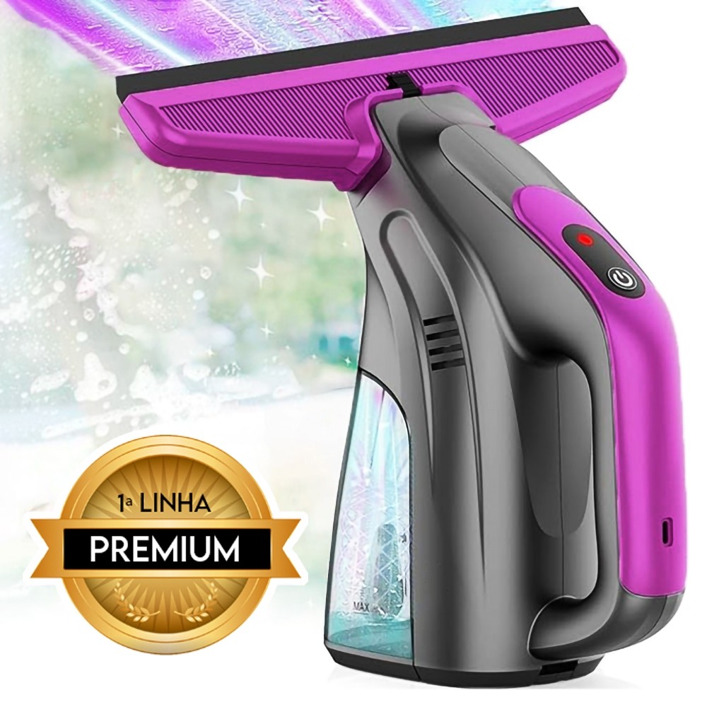 Rodo Limpador De Vidro Elétrico Recarregável USB Com Tanque de Água Aspirador Portátil