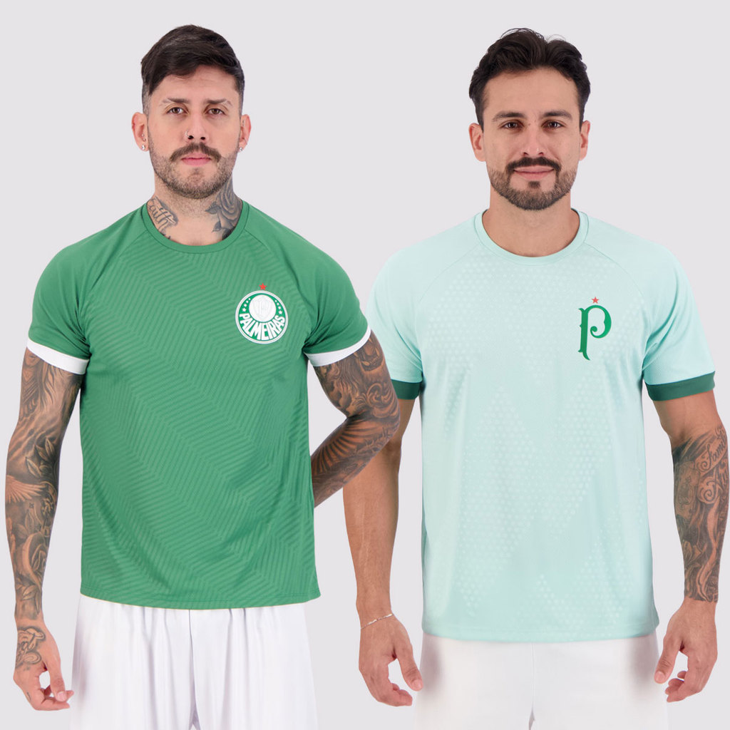 Kit 2 Camisas Palmeiras Stream e Dots Verde