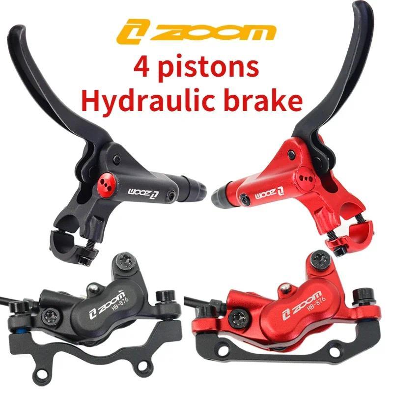 ZOOM HB876 Quatro Pistões Freio A Disco Hidráulico De Bicicleta Dianteiro Ou Traseiro 800mm/1400mm Kits De Conjunto De P