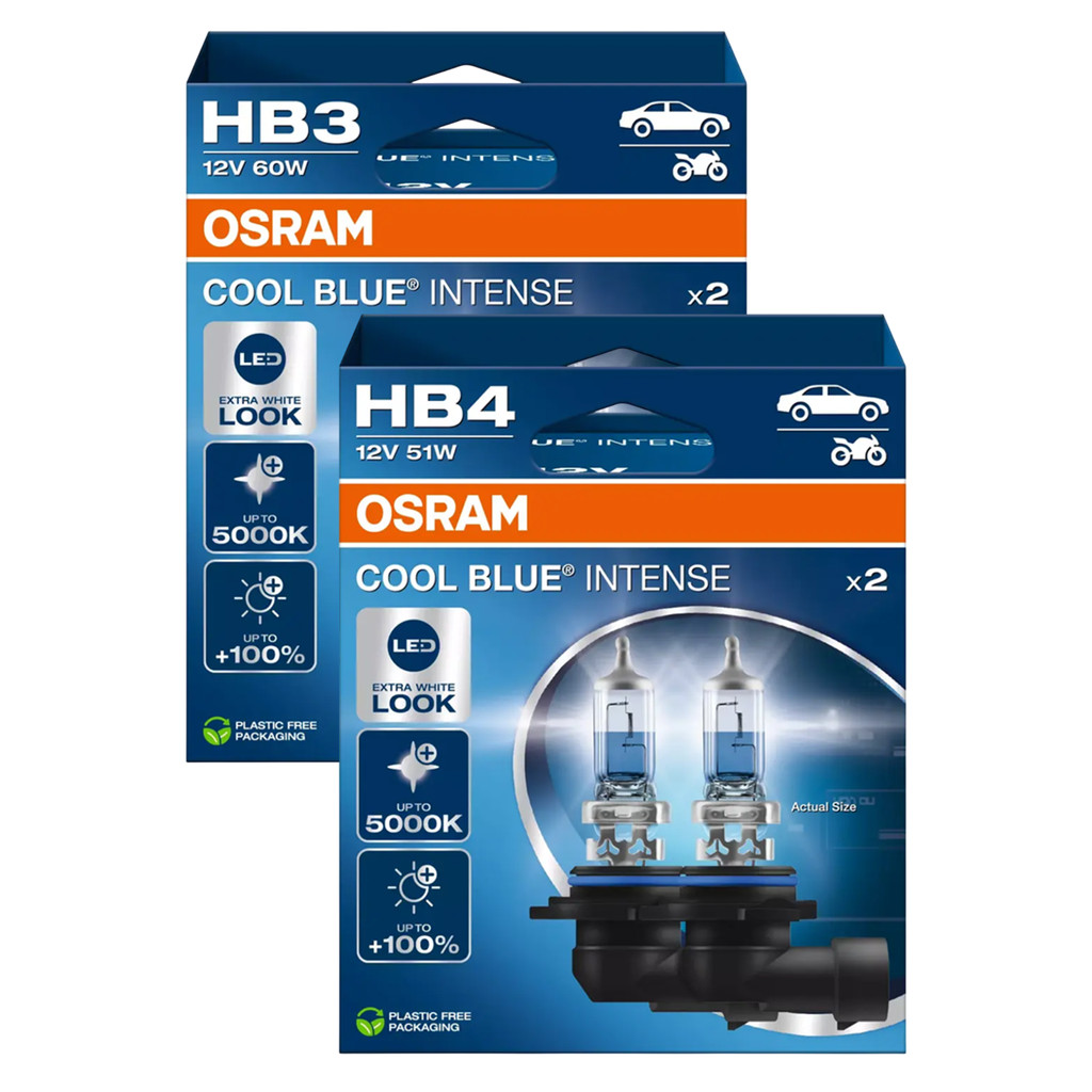Kit Lâmpadas Osram Cool Blue Intense 5000k 12v: Um Par De Lâmpadas Hb3 60w + Um Par De Lâmpadas Hb4 51w em Oferta na Shopee