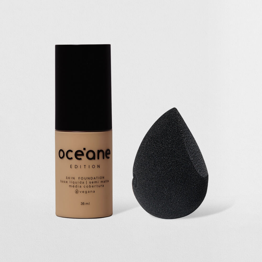 Kit Base Líquida 230l + Esponja de Maquiagem Océane Edition (2 Produtos) em Oferta na Shopee