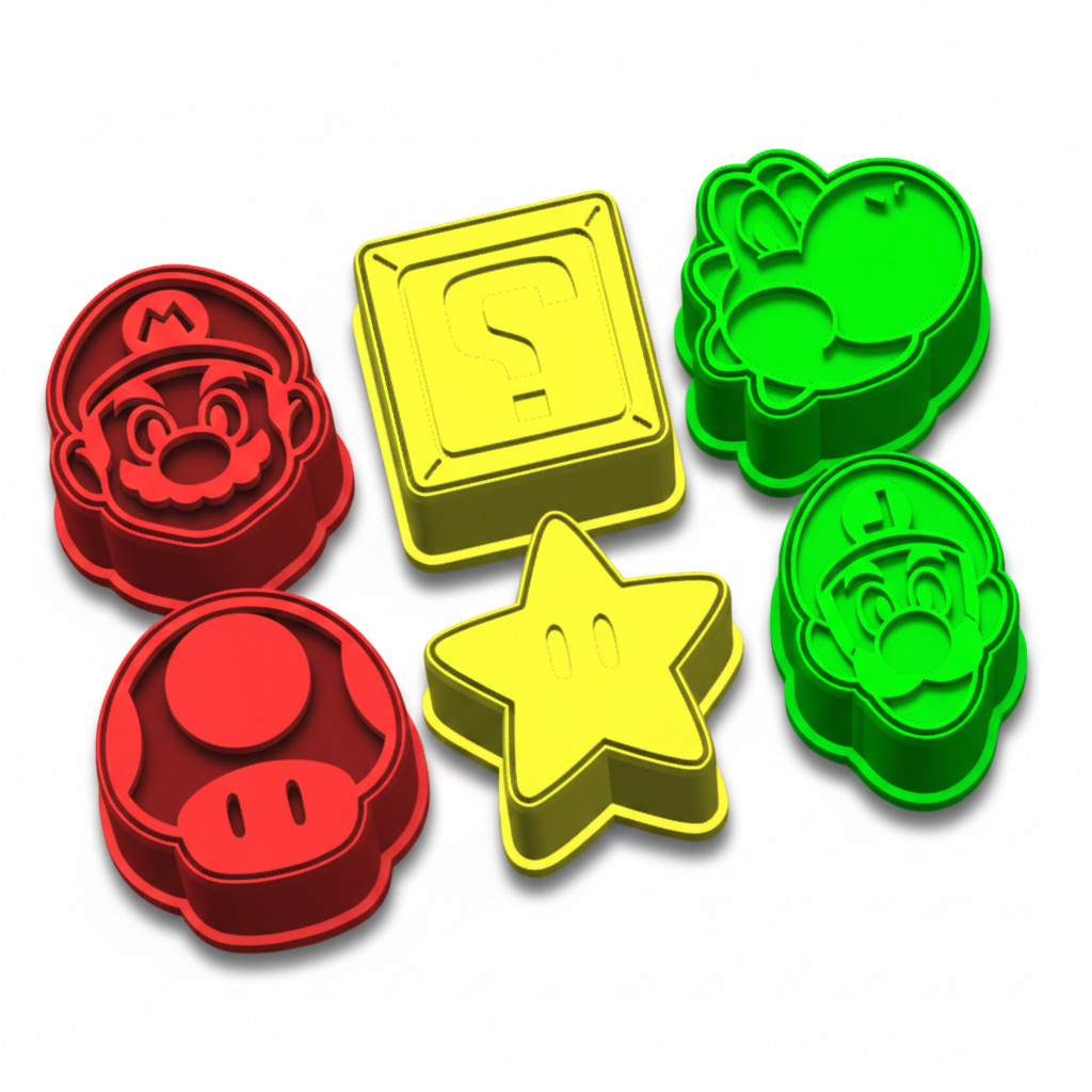 Kit 6 Ejetores de Brigadeiro e Doces - Super Mario, Luigi, Cogumelo, Brothers, Estrela em Oferta na Shopee