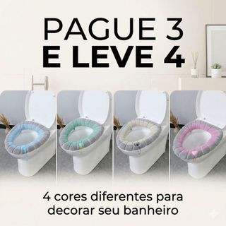 Kit 4 Capas De Assento De Vaso Sanitário Almofada Sanitária Confortável Lavável Para Banheiro T