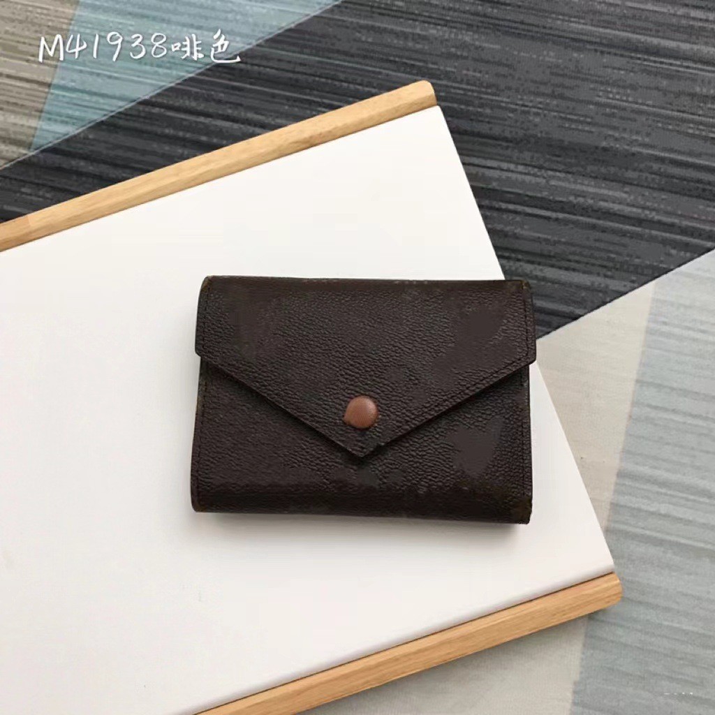 Simples Tri-Fold carteira curta senhoras criativo titular do cartão Envelope moeda bolsa Ultra-leve couro do plutônio to