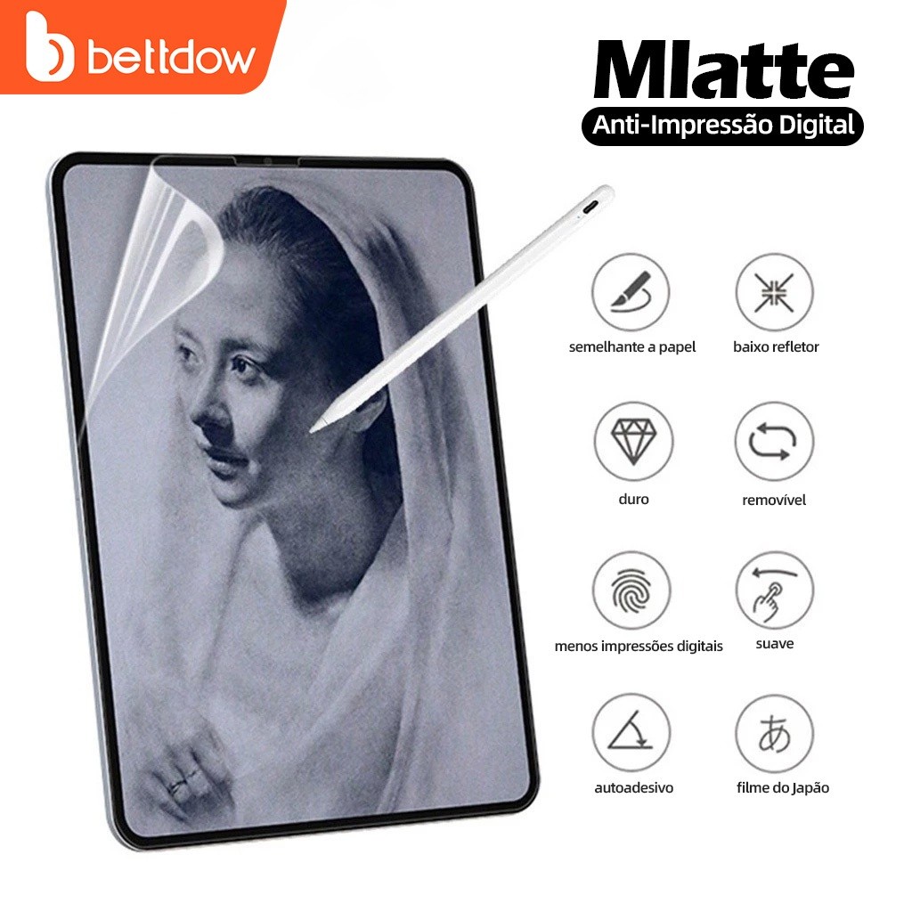 Protetor De Tela Semelhante A Papel Para iPad Com Ferramentas . Película Protetora 5 , 6 , 10.2 Polegadas , Pro 10.5/10.