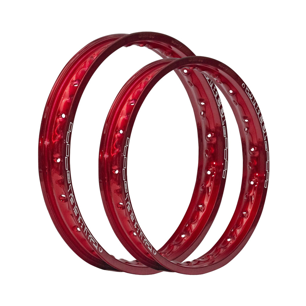 Par Aros em Alumínio Viper Street 21x185 e 18x215 Xre Sahara 300 Tornado 250 Crf 230 Lander Ténéré Xr Dt Vermelho