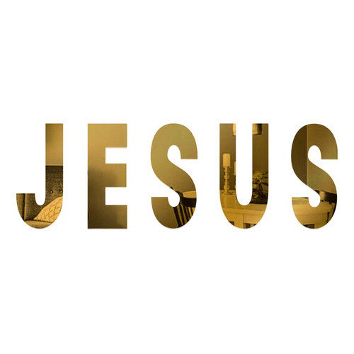 Letras Jesus 50 Cm Acrílico Espelhado Dourado