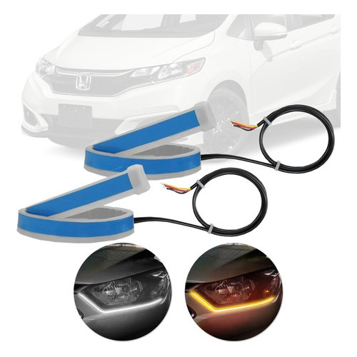 Daylight Barra Led Fita Farol Pisca Sequencial Honda Fit