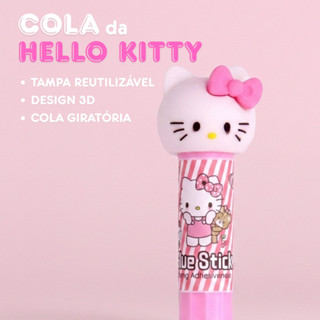 Cola Bastão Branca Hello Kitty 3D em Oferta na Shopee