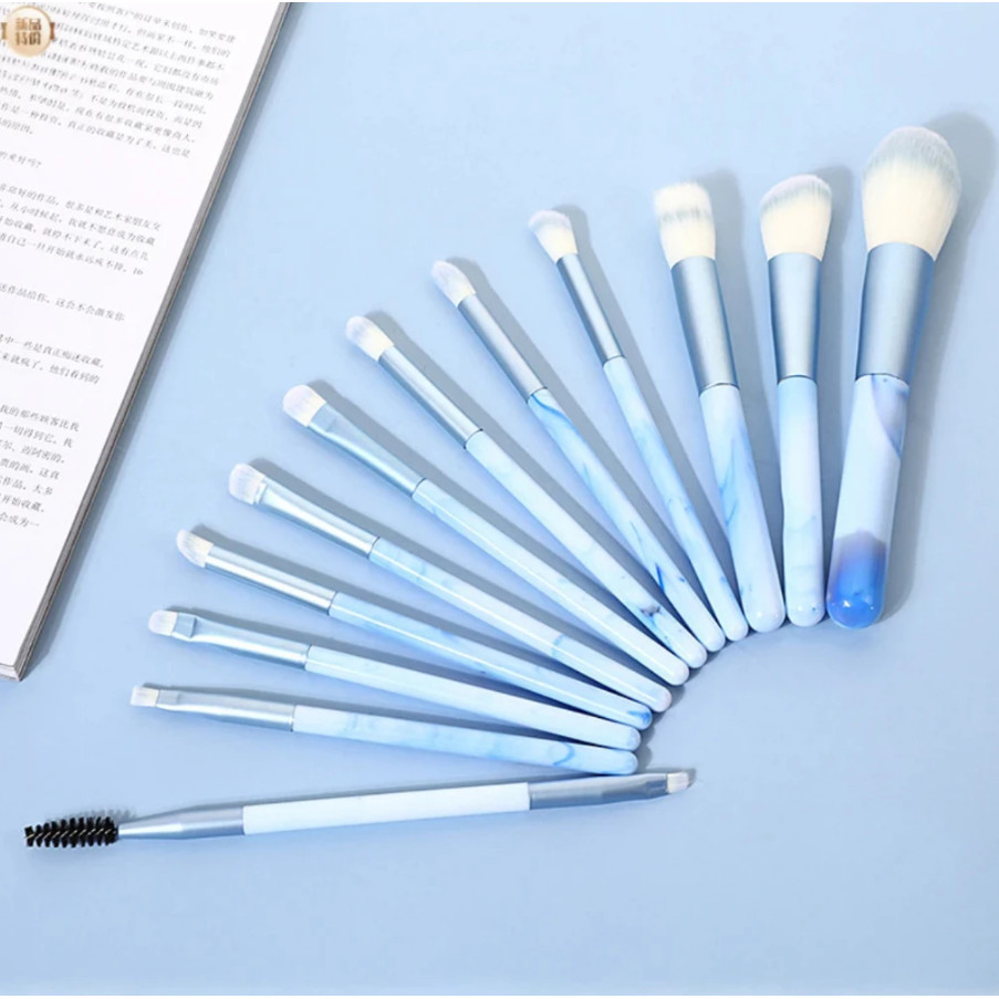 Kit 12 Pincéis de Maquiagem para Esfumar Contorno Profissional Cerdas Macias