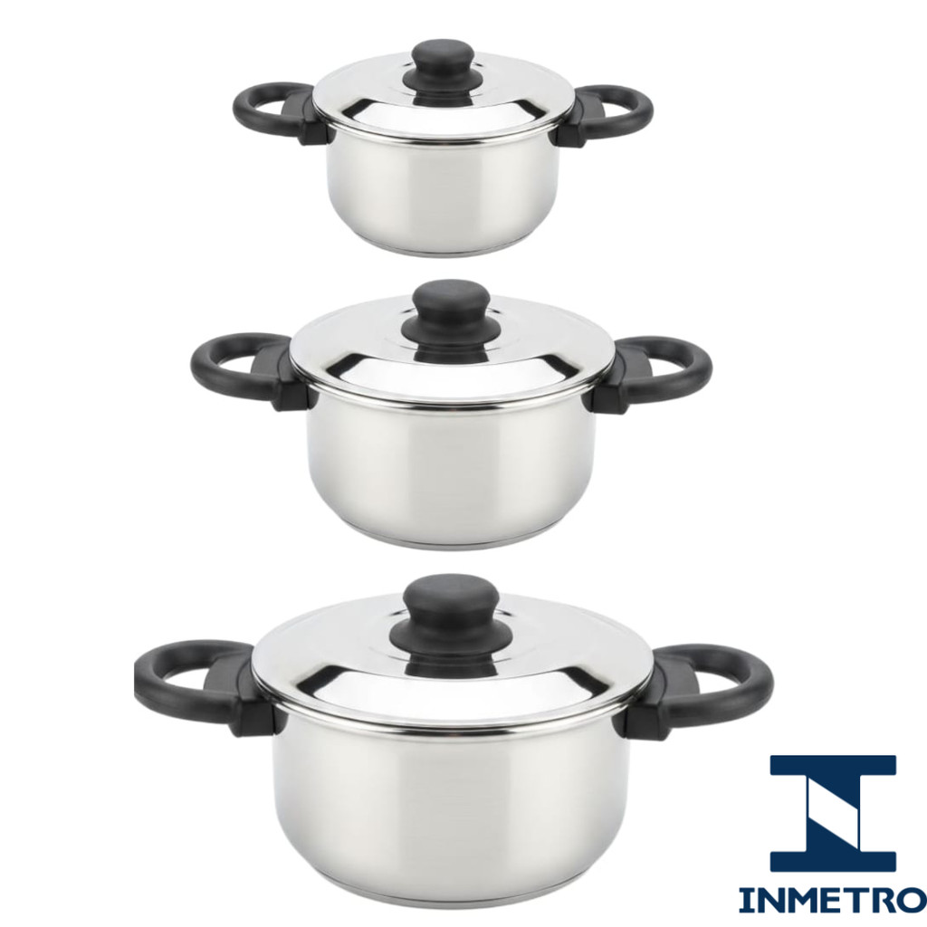 Kit 3 caçarolas Polidas Numero 18,16 e 14cm em Oferta na Shopee