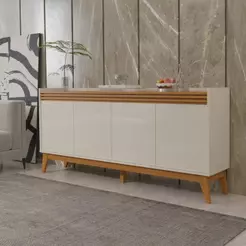 Buffet Aparador Ripado 4 Portas Armário Balcão Amsterdã 180cm - Vianossa