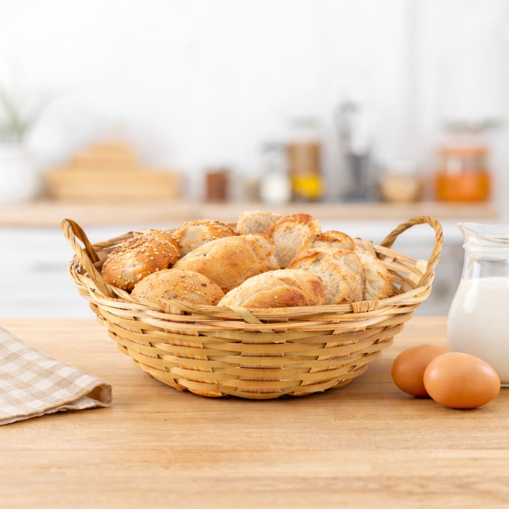 Cesta Oval Pãozeira de Bambu 23cm com Duas Alças – Organização e Decoração em Oferta na Shopee