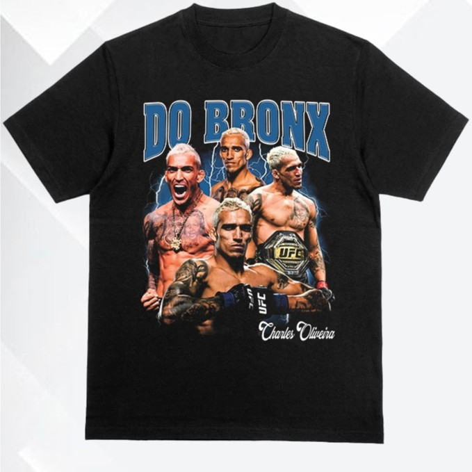 Camisa Estampada Charles do Bronx Campeão Mundial UFC Camiseta Algodão Unissex Premium