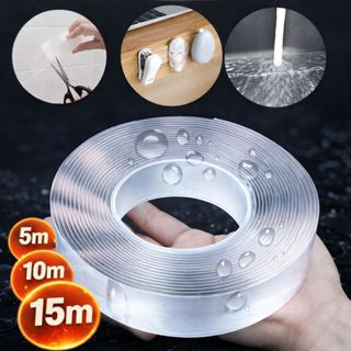 Fita Dupla Face Transparente Extra Forte NanoGel Silicone 5m/10m/15m Lavável Reutilizável em Oferta na Shopee