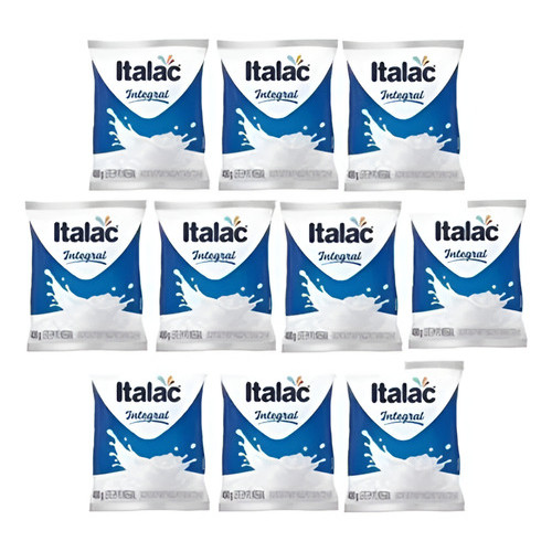 Kit C/10 Leite Em Pó Integral Italac Pacote 400g