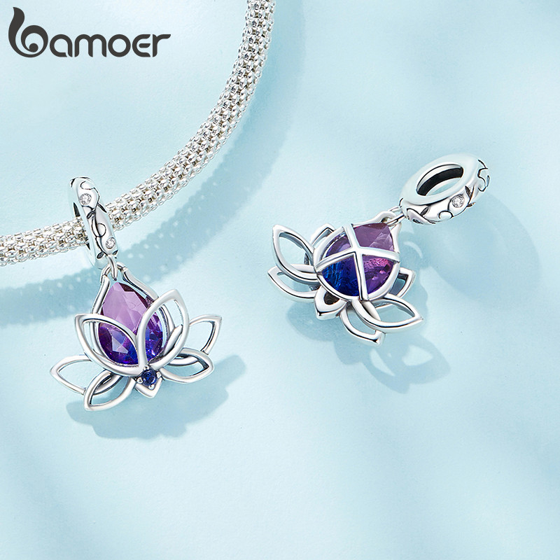 Bamoer Bead Lotus Pingente DIY Pulseira Colar Acessórios Para Presentes Femininos · foto 2