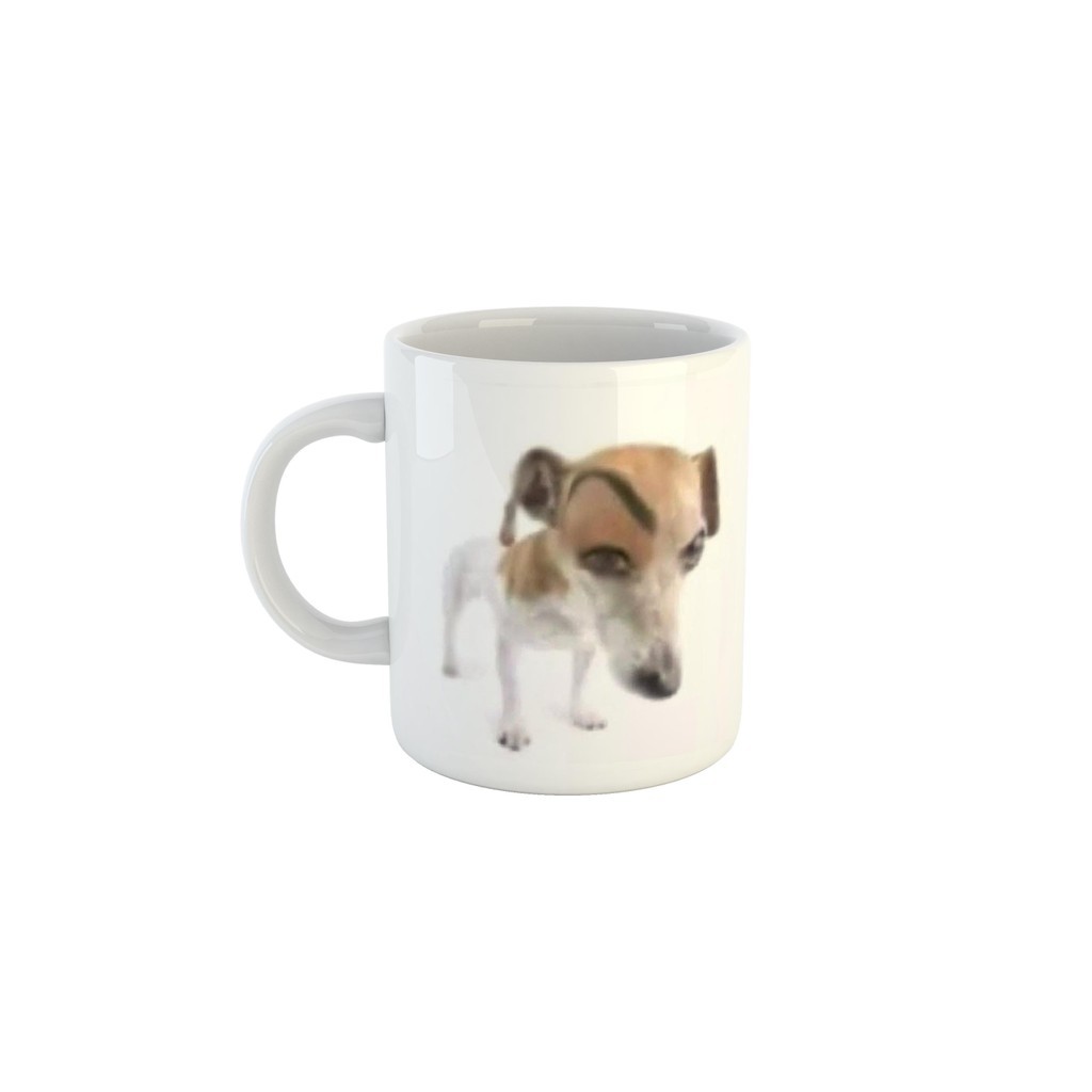 Caneca Figurinha Cachorro Desconfiado olhar suspeito