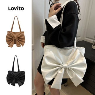 (NEW) Lovito Bolsa de Ombro Casual Laço para Mulheres. LFA110014 em Oferta na Shopee