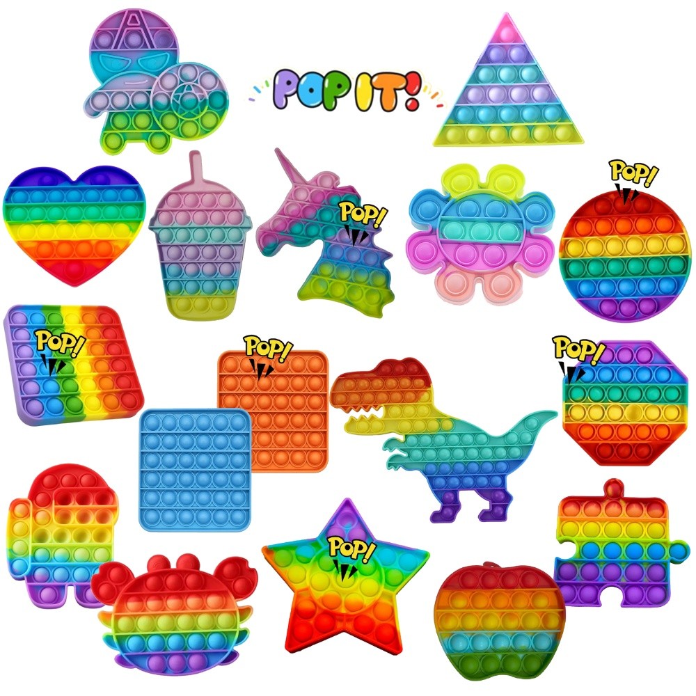 Pop It Brinquedo Fidget Toy Anti Stresse Ansiedade Quadrado Redondo Colorido Tiktok Crianças Diversos Envio Aleatório