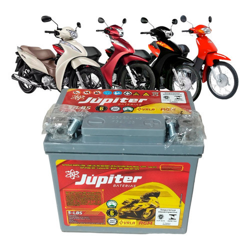 Bateria Moto Honda Biz 100 110i 125 125+ Es Ex Flex 5ah 12v