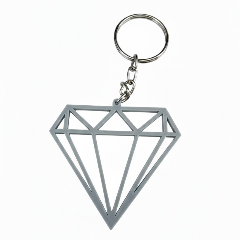 Chaveiro Diamante 3D Geométrico Minimalista | Acessório Estiloso para Chaves e Mochila em Oferta na Shopee