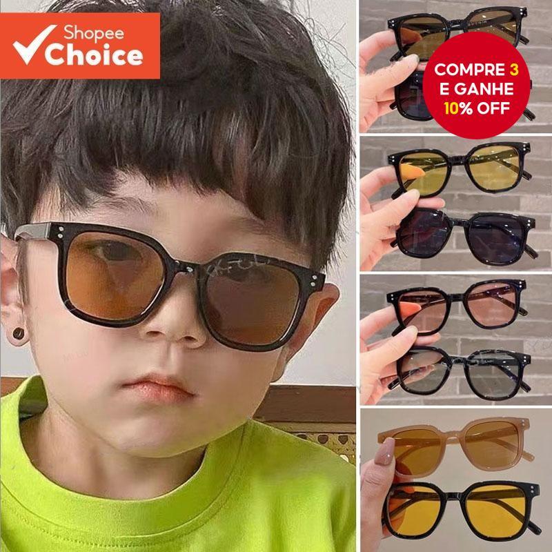 Óculos De Sol Quadrados Da Moda Coreana Para Bebês UV400 Tons Crianças Meninos Meninas Viagens Ao Ar Livre Cor Doce