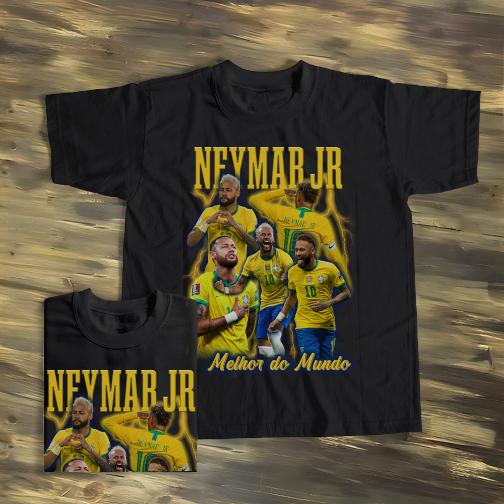 Camiseta Neymar Basica Streetwear Menino Ney Melhor Do Mundo Unissex Brasil Copa do Mundo Alegria
