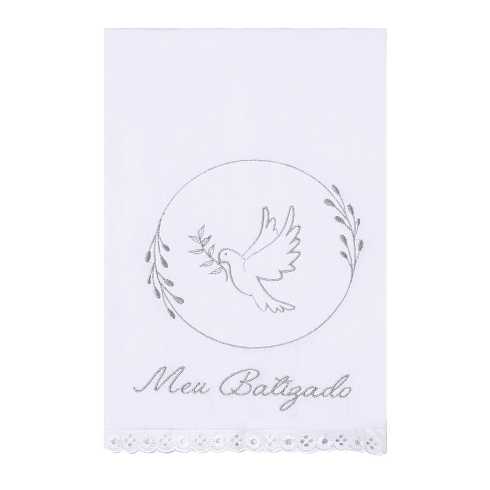 Toalha De Batismo Bordados Papi Meu Batizado  - 60cm x 40cm em Oferta na Shopee