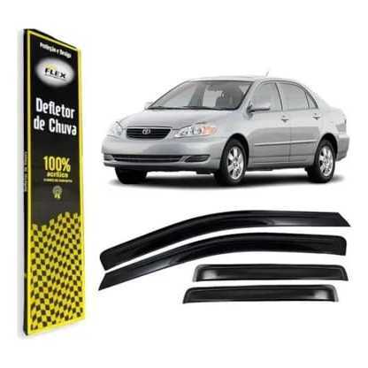 Calha De Chuva Corolla Sedan 2003 Até 2007 4P  Jogo 4 Defletor Toyota Corolla Acessórios Para Carro 4 Portas em Oferta na Shopee