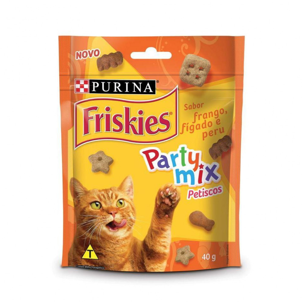 Petiscos Purina Party Mix Para Gatos Frango 40G Friskies - 30 Unid.