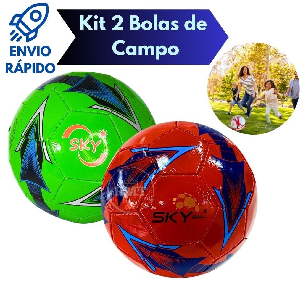 Kit 2 Bolas De Futebol Para Campo Tamanho 5 PVC Cores Sortidas em Oferta na Shopee