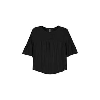 Blusa Feminina Mangas Curtas Amplas Marialícia Preto em Oferta na Shopee