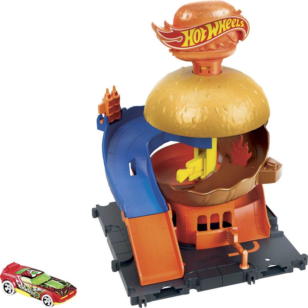 Pista Hot Wheels com Carrinho - City - Drive-Thru no Centro da Cidade - Mattel em Oferta na Shopee