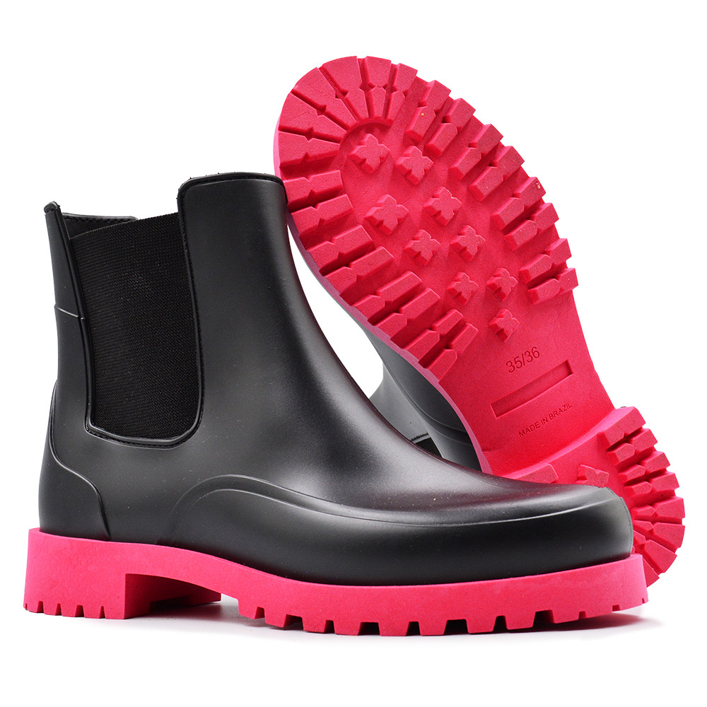 Coturno Feminino Cano Médio Bota Galocha Colors Cano Médio - Estação Ano Todo
