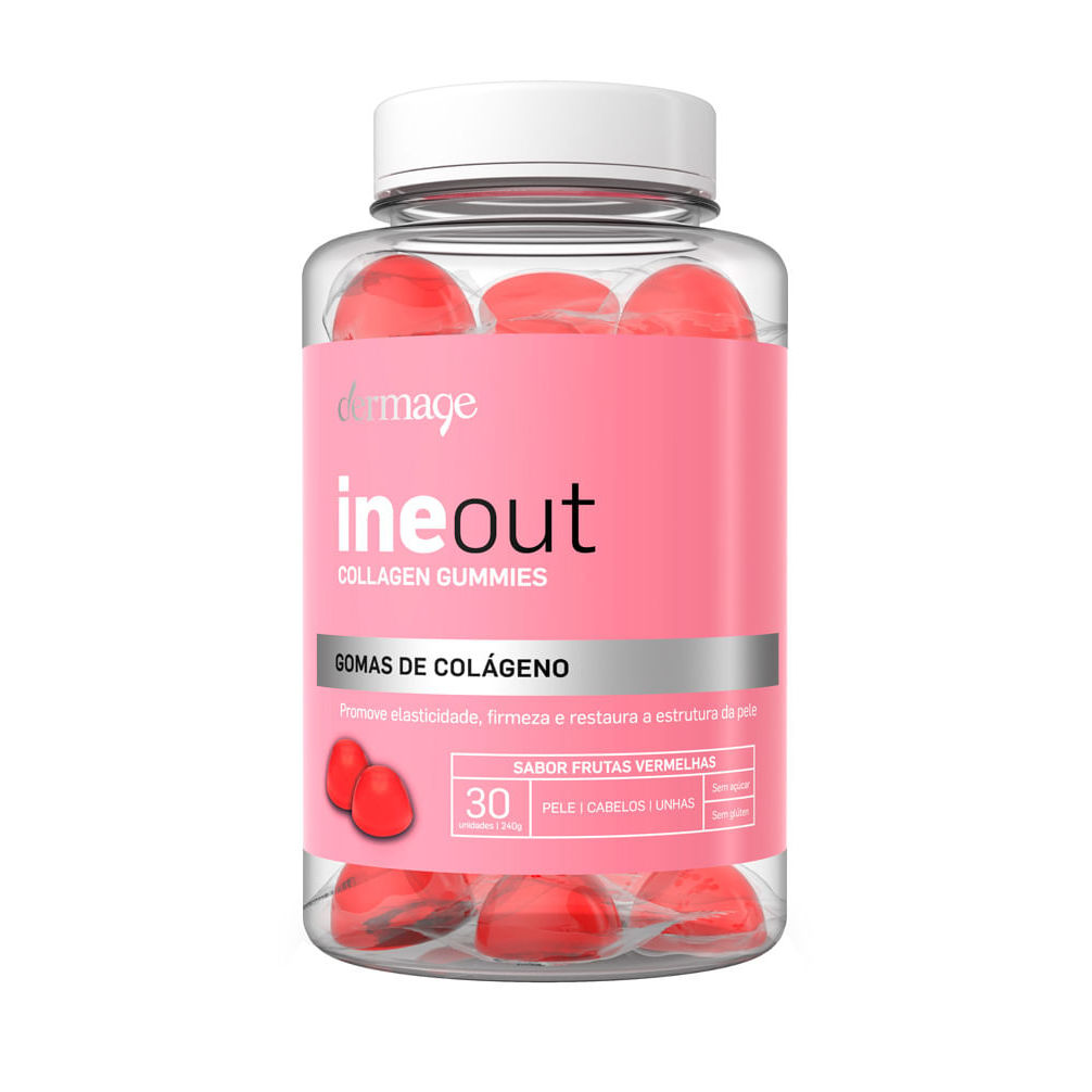 Ineout Dermage Collagen Gummies Sabor Frutas Vermelhas com 30 Gomas em Oferta na Shopee