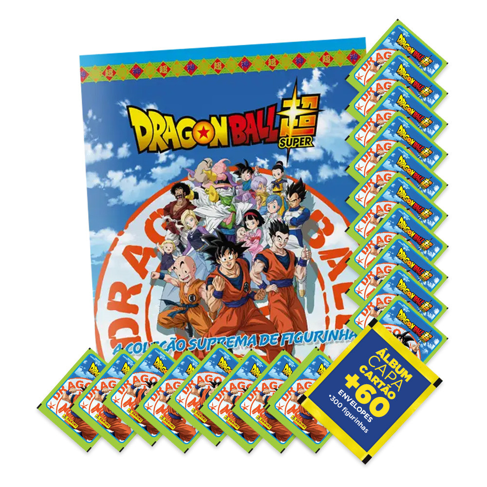 Dragon Ball Super - Álbum Capa Cartão + 60 Envelopes (300 Figurinhas) - Novo - Editora Panini em Oferta na Shopee