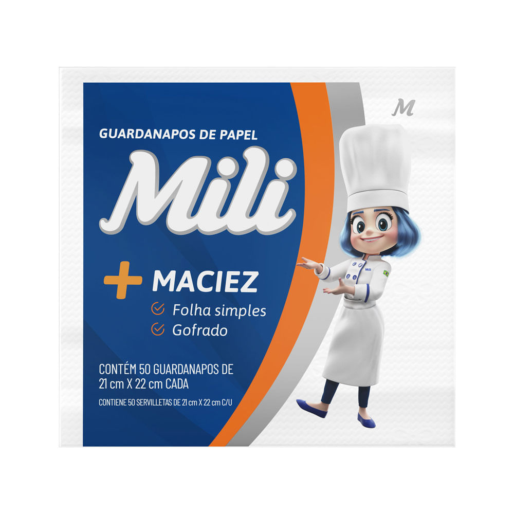 Guardanapos de Papel Mili +Maciez 21cm x 22cm Cada em Oferta na Shopee