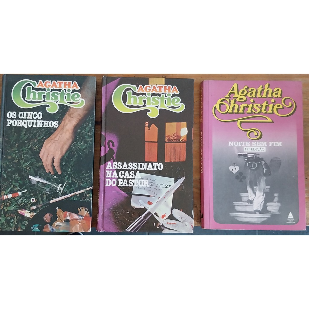 LIVRO, KIT(3) , AGATHA CHRISTIE, 1.NOITE SEM FIM, 2. OS CINCO PORQUINHOS, 3. ASSASSINATO NA CASA DO PASTOR