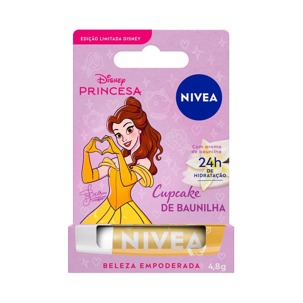 Hidratante Labial Nívea Cupcake de Baunilha Ed. Limitada Bela Disney Princesa 4,8g em Oferta na Shopee
