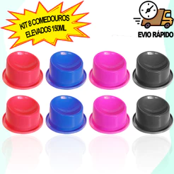 Comedouro Ergonômicos Para Gatos 150ml PetShop Pet Shop 8 Unidades Comedouro Elevado Gato