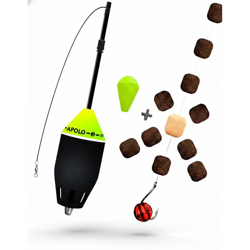 Kit Boia Cevadeira 55g Apolo + Manhoso Borboleta 9mm Com Chicote e Boia Guia