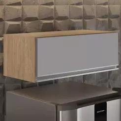 Armário Aéreo de Cozinha Para Geladeira 70cm Texas Castanho/Cinza - Lumil Móveis