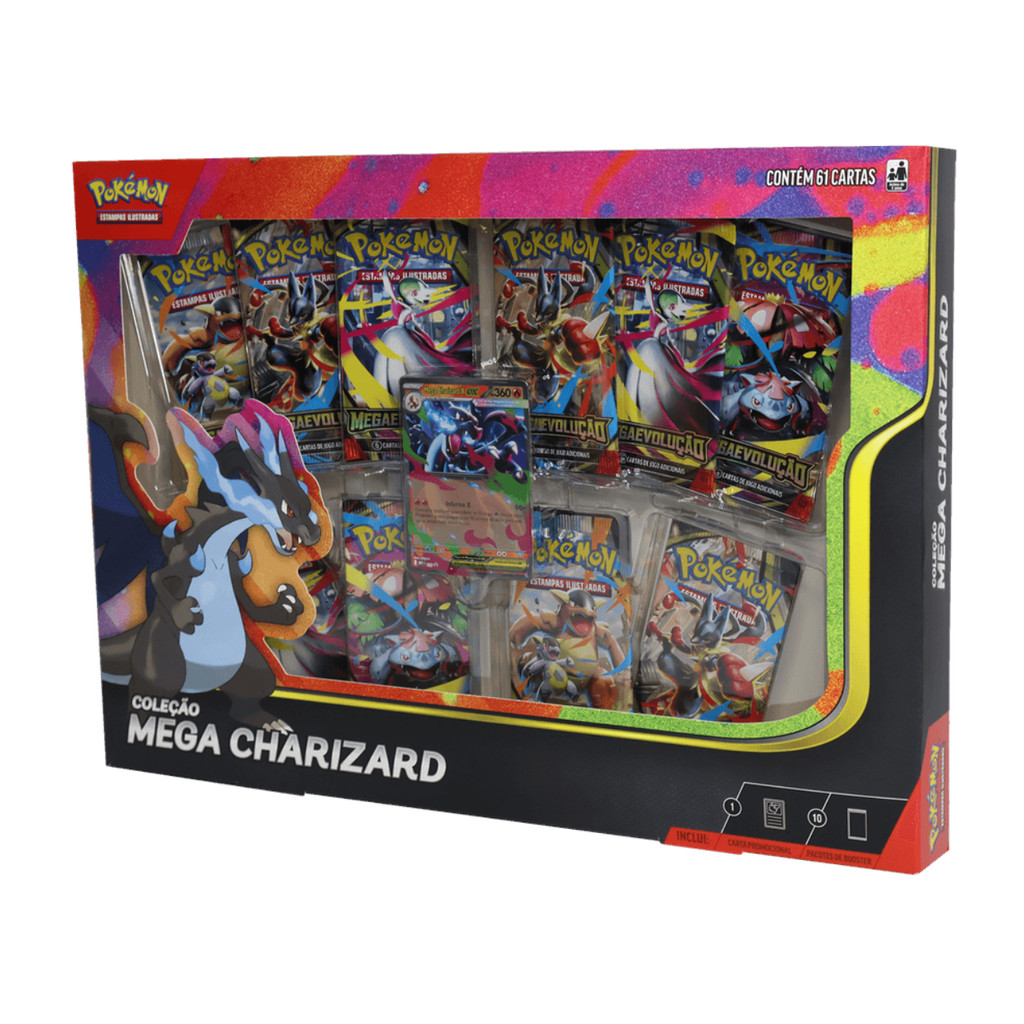 Box Coleção Pokémon Charizand X Y 2026 Tgc Jogo Carta Copag