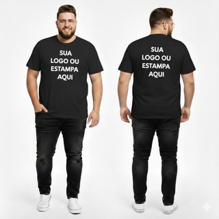 Camisa Personalizada Plus Size G1 ao G4 Malha 100% Algodão Premium Sua Estampa Logo Marca