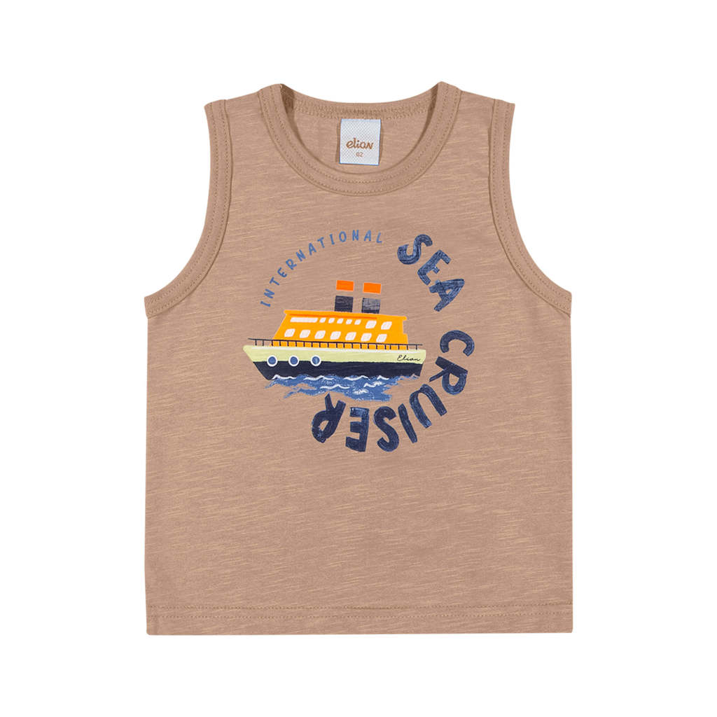Regata Infantil Menino Flamê Barco Elian Marrom em Oferta na Shopee
