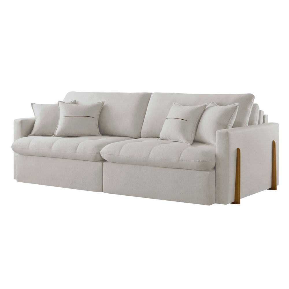 Sofá Cama Retrátil e Reclinável Lisboa 220cm Braço 10cm Meu Sofá Online