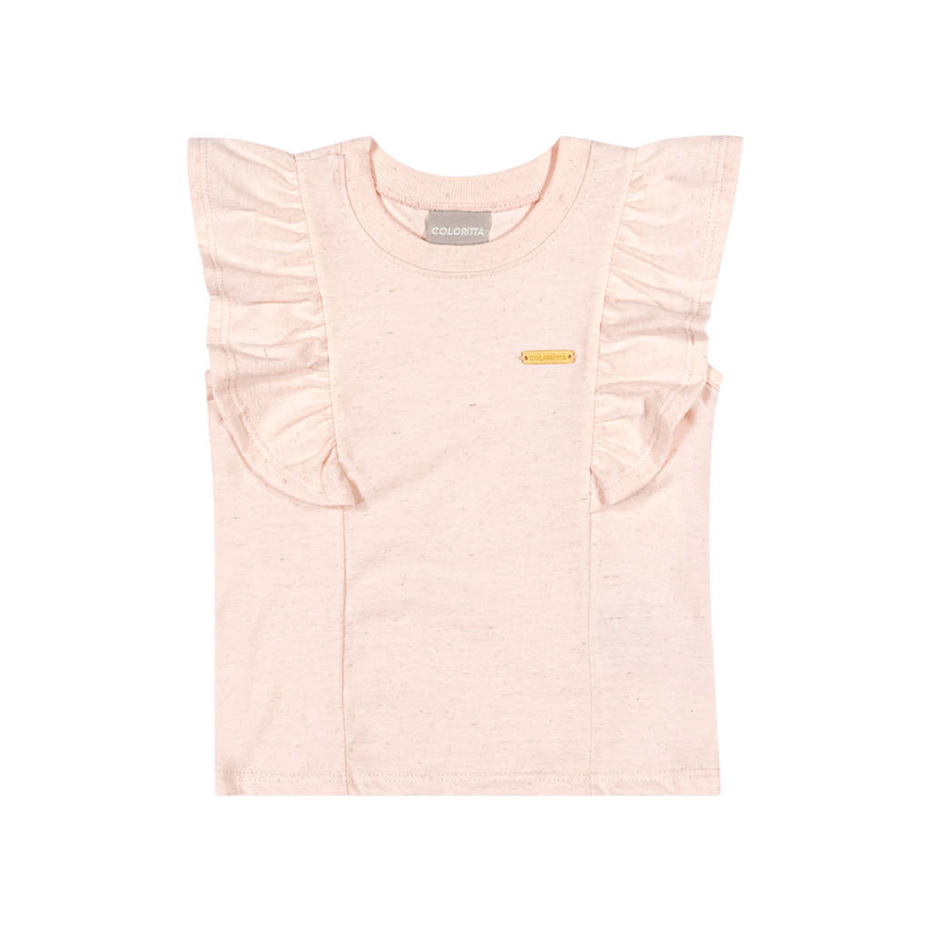 Blusa Infantil Menina com Babado Colorittá Rosa em Oferta na Shopee