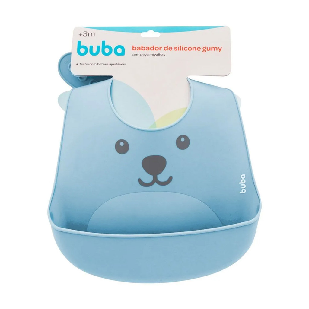 Babador Silicone Buba Impermeável Pega Migalhas Gumy Azul em Oferta na Shopee