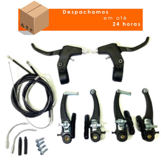 Kit Freio V Brake Nylon Tipo Logan Com Manetes e Cabos Completo Freio De Bicicleta Peças De Bike em Oferta na Shopee